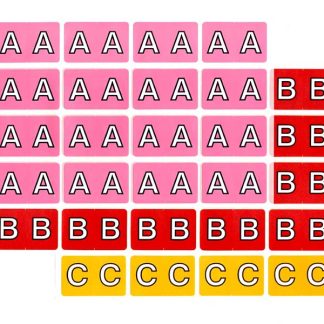 Full size alphabet labels, sheets