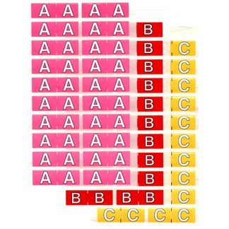Half size colour alphabet label sheets